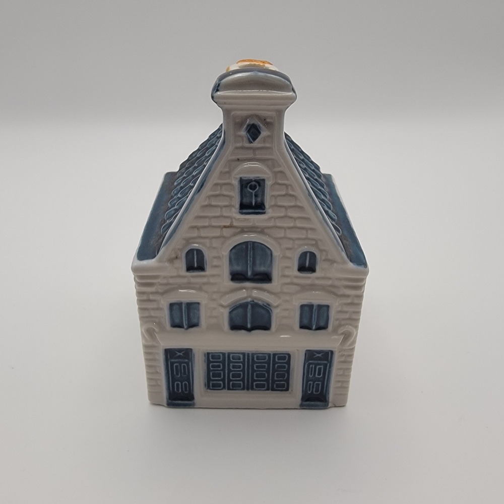 KLM Bols Blue Delft House 66 Miniature Dutch Bottle Ceramic Holland Empty